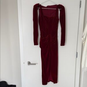 Elegant Velvet Red Dress